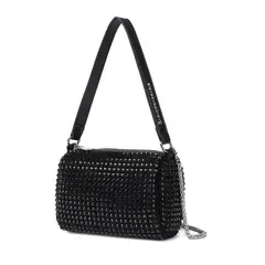 ITELSISTEM - Cartera de Hombro Mujer Brillo Diamante Bolsa de Mano Black