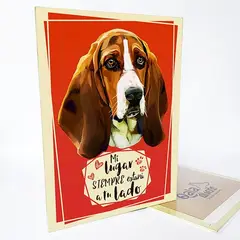 QALA DISEÑO - Cuadro Decorativo - - Perro Basset Hound - 30x225 cms