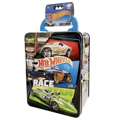 HOT WHEELS - Case Metálico para Guardar 18 autitos NEGRO