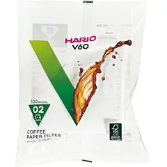 HARIO - Filtros para café x100 blanco 1-4 tazas Nro02 Papel V60 -