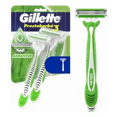 GILLETTE - Máquina de Afeitar Prestobarba 3 Sensitive 2 Unid