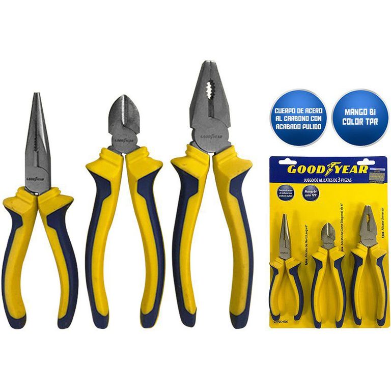 Set alicates corte pela cable 3 piezas
