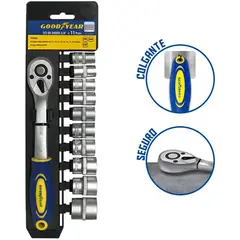 GOODYEAR - Set de dados 11pcs 3/8" pulgadas crv