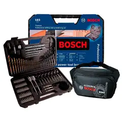 BOSCH - Kit de Set para taladro 103 Piezas + Canguro para Acc