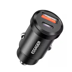 ESSAGER - Cargador Celular De Autos Usb C Usb 30w A