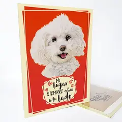 QALA DISEÑO - Cuadro Decorativo - - Perro Bichón Frisé - 30x225 cms