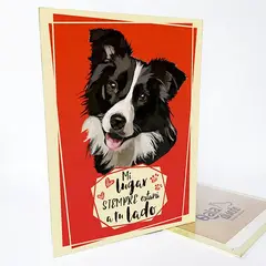 QALA DISEÑO - Cuadro Decorativo - - Perro Border Collie - 30x225 cms