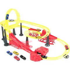 TEAMSTERZ - Juguete Pista de Carreras Typhoon + 10 Autitos