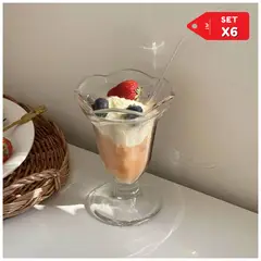 INSPIRA MARKET - Set x6 Copas Vasos de Vidrio para Ensaladas Yogurt Helados