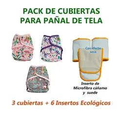 GENERICO - Pack de Cubiertas para Pañal de Tela para bebes de 4 a 15 kg