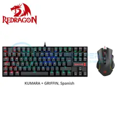 REDRAGON - Combo mouse griffin + teclado kumara k552rgb-ba-sp