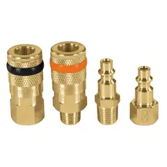 TRUPER - Juego de acople y conector laton 1/4" npt coral-4 19080