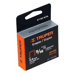 TRUPER - Grapas Para Engrapadora Manual Tipo Tapicero 5/16 (1000pz)