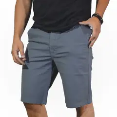 YONISTERS CLOTHING - Short de Algodón Drill Hombre Slim Fit Casual y De Vestir YONISTERS - Estilo Versátil - Plomo Claro
