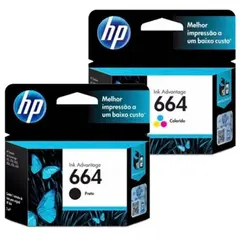 HP - Kit de cartuchos 664 color (F6V28AL) y negro (F6V29AL)