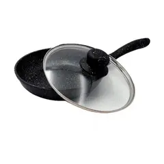 VALESKA - Sartén 24cm roca volcánica antiadherente - NEGRO