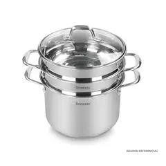FINEZZA - Olla Espaguetera de Acero Inoxidable de 6 litros con Tapa Escurridora - FZ-0062SP
