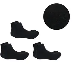GENERICO - Medias Tobilleras de Algodón Peruano Color Negro - Pack de 3 pares