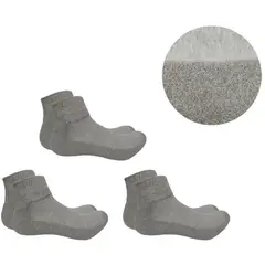 GENERICO - Medias Tobilleras de Algodón Peruano Color Gris - Pack de 3 pares