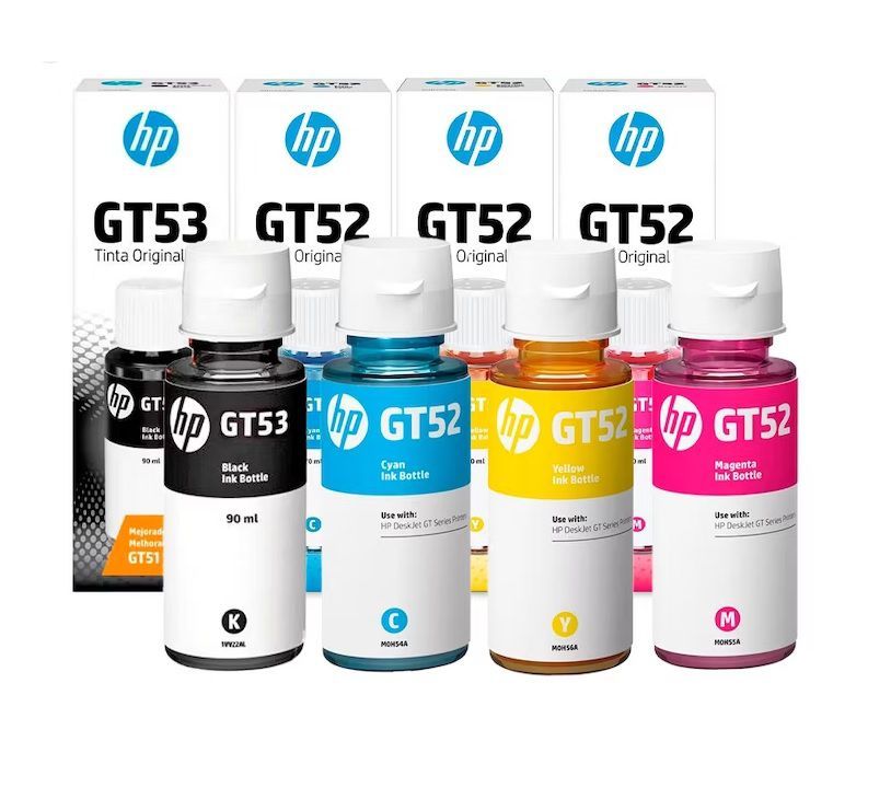 Pack Tinta Gt52 Gt53 Negro Cyan Amarillo Mag