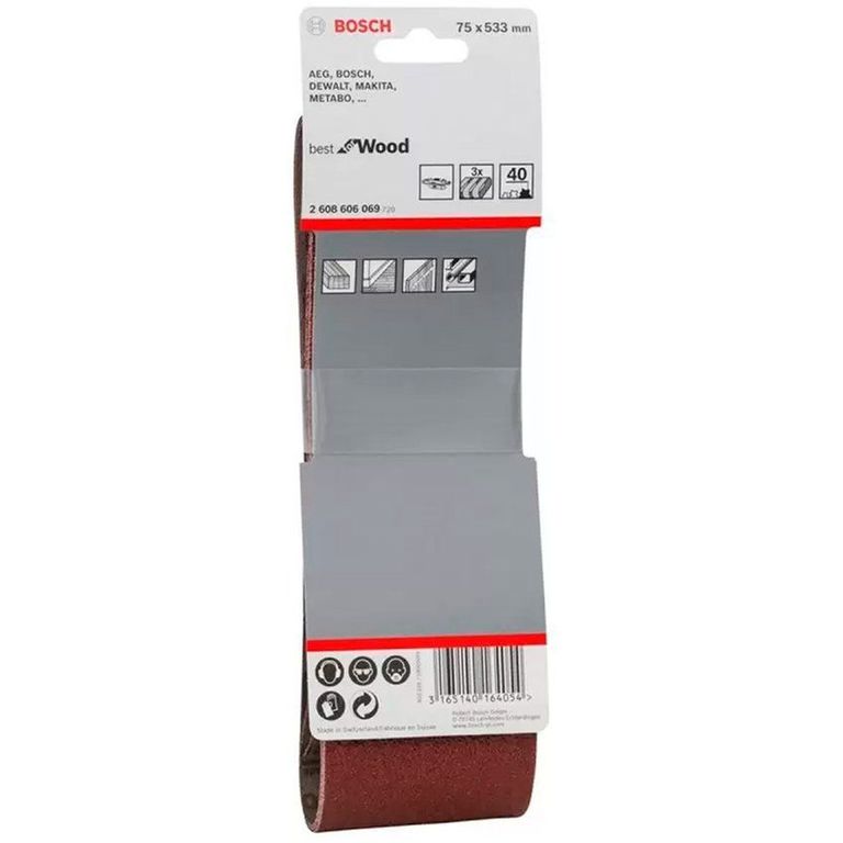 Lija de banda 3"x21" Gr.40 x3 unidades Best For Wood