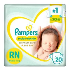 PAMPERS - Recién Nacido Premium Care Talla RN 20 Unidades