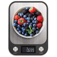 JPSYSTEMS - Balanza gramera metálica 10KG portatil digital con botones táctiles