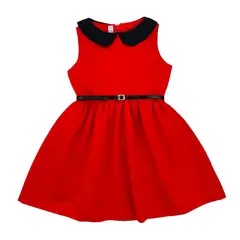 VALU MODA INFANTIL - Vestido rojo cuello bebé