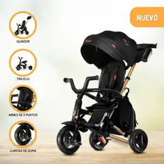 QPLAYGROUND - Triciclo Guiador Plegable para Niños «NOVA» GOLDEN