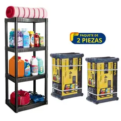 PRETUL - Estante plástico, estante organizador 2 piezas, 108kg