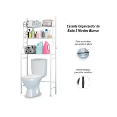 SASARU - Estante organizador de baño 3 niveles blanco