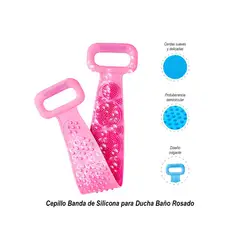 GENERICO - Cepillo Banda de Silicona para Ducha Baño Rosado