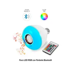 GENERICO - Foco LED RGB con Parlante Bluetooth