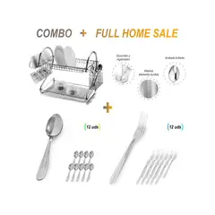 GENERICO - Cuchara de Mesa 12u Tenedor de Mesa12u Escurridor