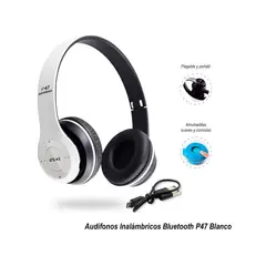 GENERICO - Audífonos Inalámbricos Bluetooth P47 Blanco