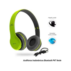GENERICO - Audífonos Inalámbricos Bluetooth P47 Verde