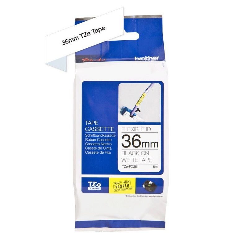 TZeFX261 Flexible ID Tape Black 14 x 262 - TZE-FX261