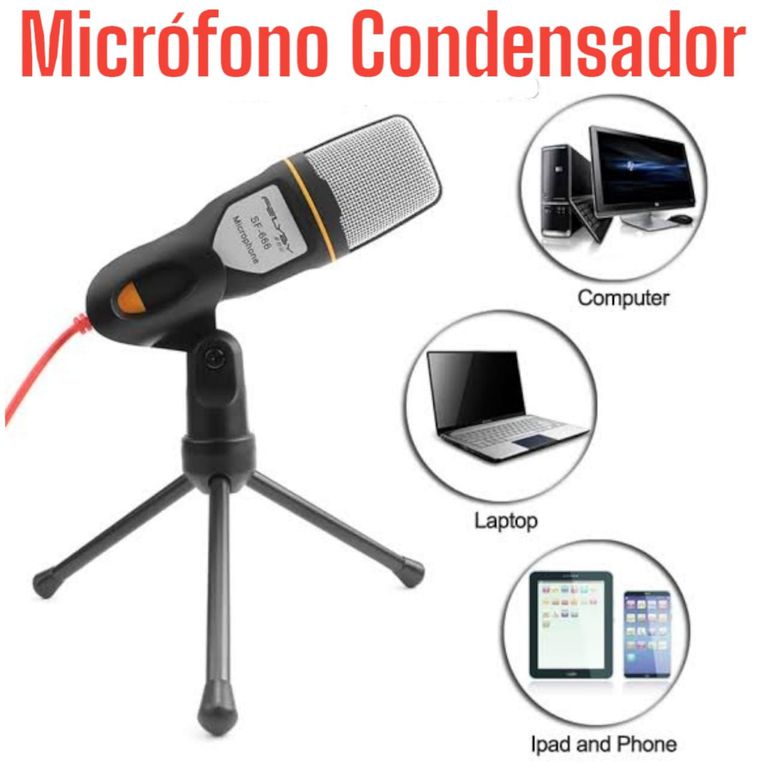Micrófono Condensador Profesional Pc Laptop Celular Youtuber