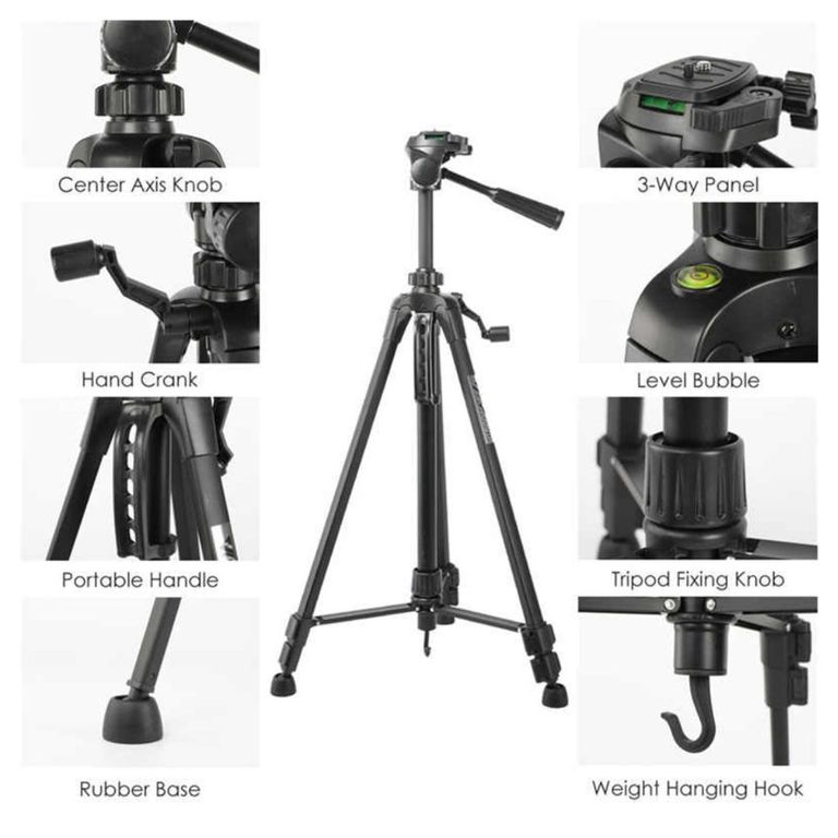 Trípode Profesional 160m Cámara celulares Adaptador + funda