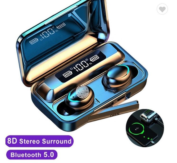 Audífonos inalámbricos f9 con powerbank bluetooth v53