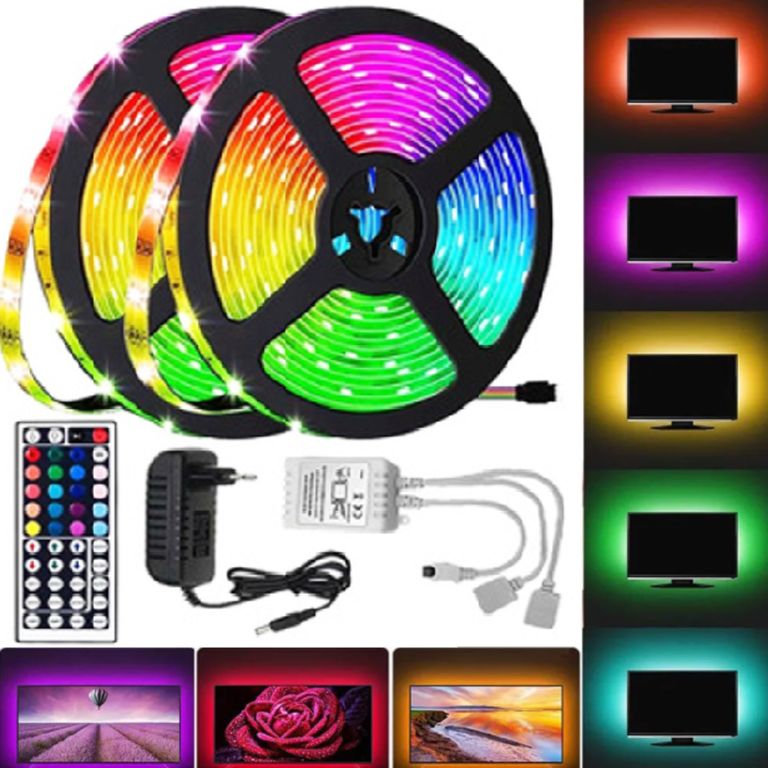 Cinta led rgb 5050 x 5m + control remoto + fuente kit completo