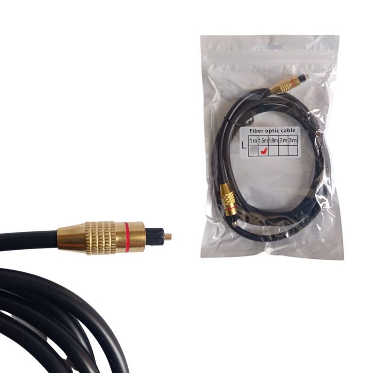 Cable Óptico Audio Digital De Fibra Óptica Toslink 1.5 mt Dorado