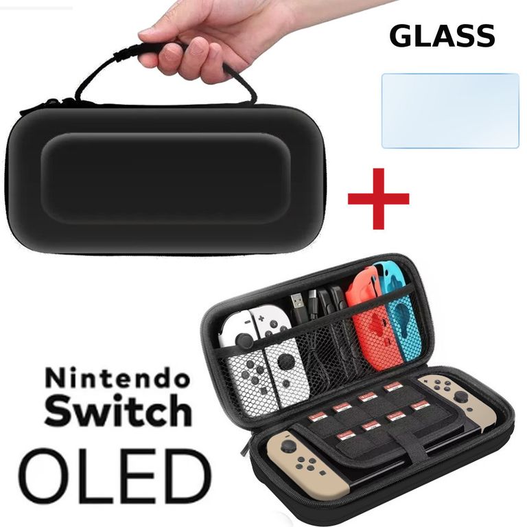 Case Viajero Transportador Nintendo Switch OLED Cristal templado