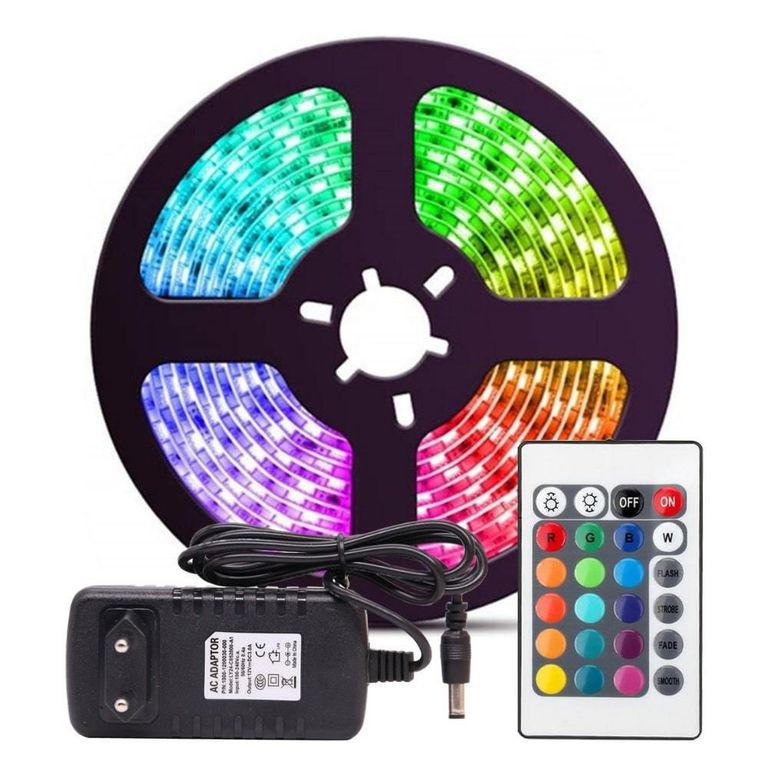 Tira LED RGB 35 / 28 De 4 Metros 3M + Control Autoadhesivo