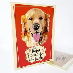 QALA DISEÑO - Cuadro Decorativo - - Perro Golden - 30x225 cms