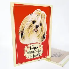 QALA DISEÑO - Cuadro Decorativo - - Perro Shih Tzu 1 - 30x22.5 cms
