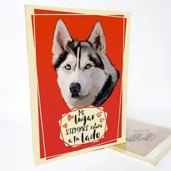 QALA DISEÑO - Cuadro Decorativo - - Perro Siberiano - 30x225 cms