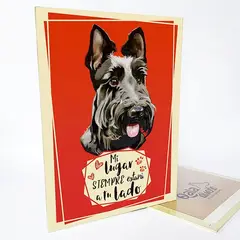 QALA DISEÑO - Cuadro Decorativo - - Perro Scottish - 30x225 cms