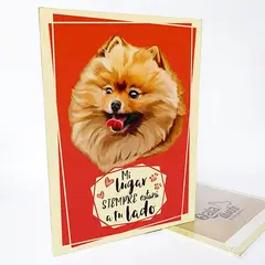QALA DISEÑO - Cuadro Decorativo - - Perro Pomerania - 30x225 cms