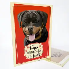QALA DISEÑO - Cuadro Decorativo - - Perro Rottweiler - 30x225 cms